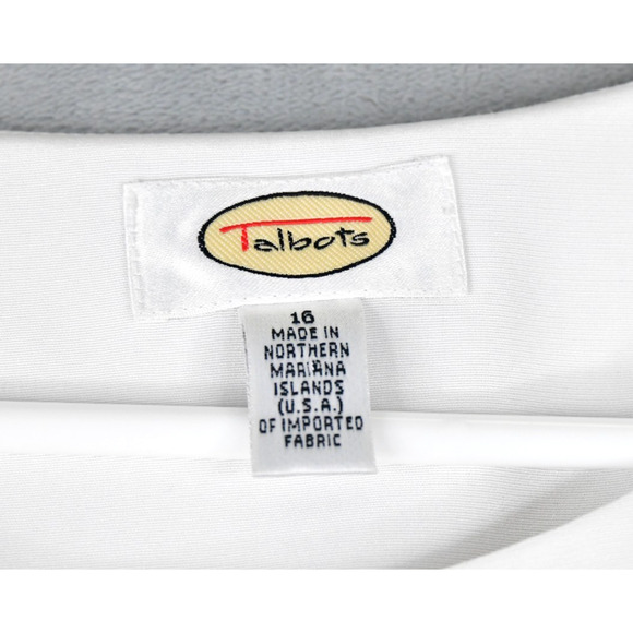 Talbots Tank Top Size 16 Black White Stripe Sleeveless Side Zip - Picture 2 of 7